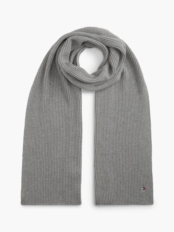 Hilfiger Flag Scarf With Cashmere — Grey