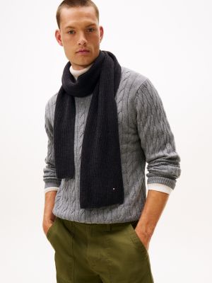 sciarpa con cashmere e bandierina nero da uomini tommy hilfiger