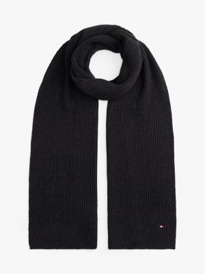 sciarpa con cashmere e bandierina black da uomini tommy hilfiger