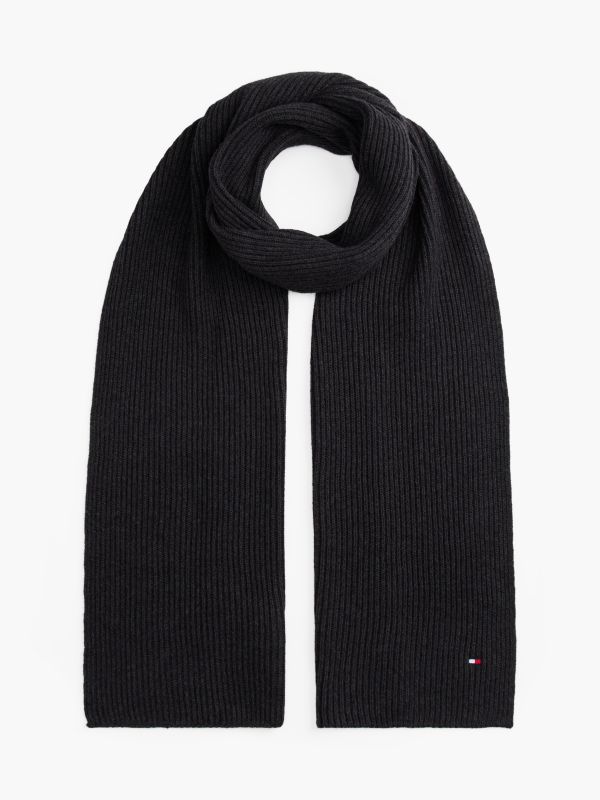 Hilfiger Flag Scarf With Cashmere — Grey