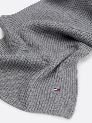 sciarpa con cashmere e bandierina grigio da uomini tommy hilfiger