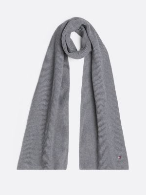 sciarpa con cashmere e bandierina grey da uomini tommy hilfiger