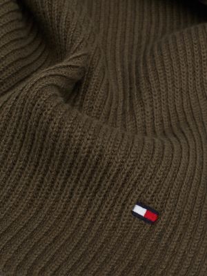 brown hilfiger flag embroidery scarf with cashmere for men tommy hilfiger