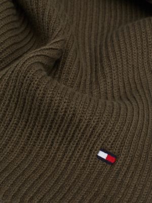 sciarpa con cashmere e bandierina marrone da uomini tommy hilfiger