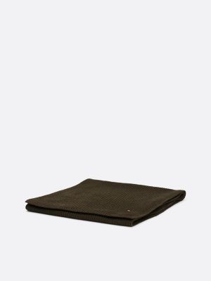 brown hilfiger flag embroidery scarf with cashmere for men tommy hilfiger
