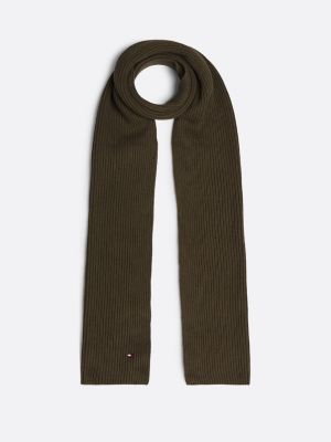 sciarpa con cashmere e bandierina brown da uomini tommy hilfiger