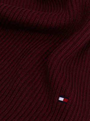 sciarpa con cashmere e bandierina rosso da uomini tommy hilfiger