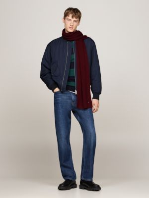 sciarpa con cashmere e bandierina rosso da uomini tommy hilfiger