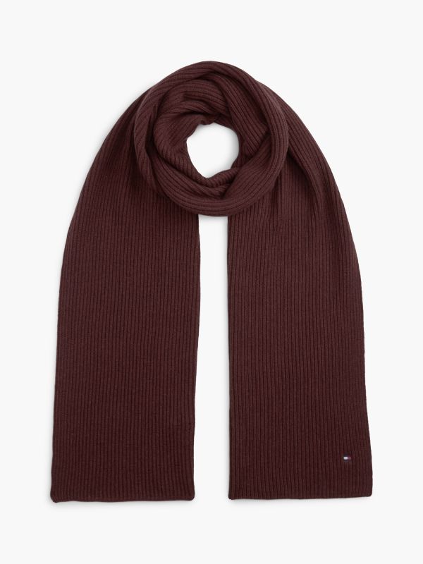 Hilfiger Flag Scarf With Cashmere — Red