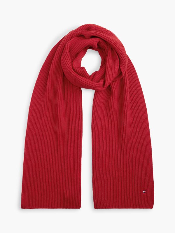 Hilfiger Flag Scarf With Cashmere — Red