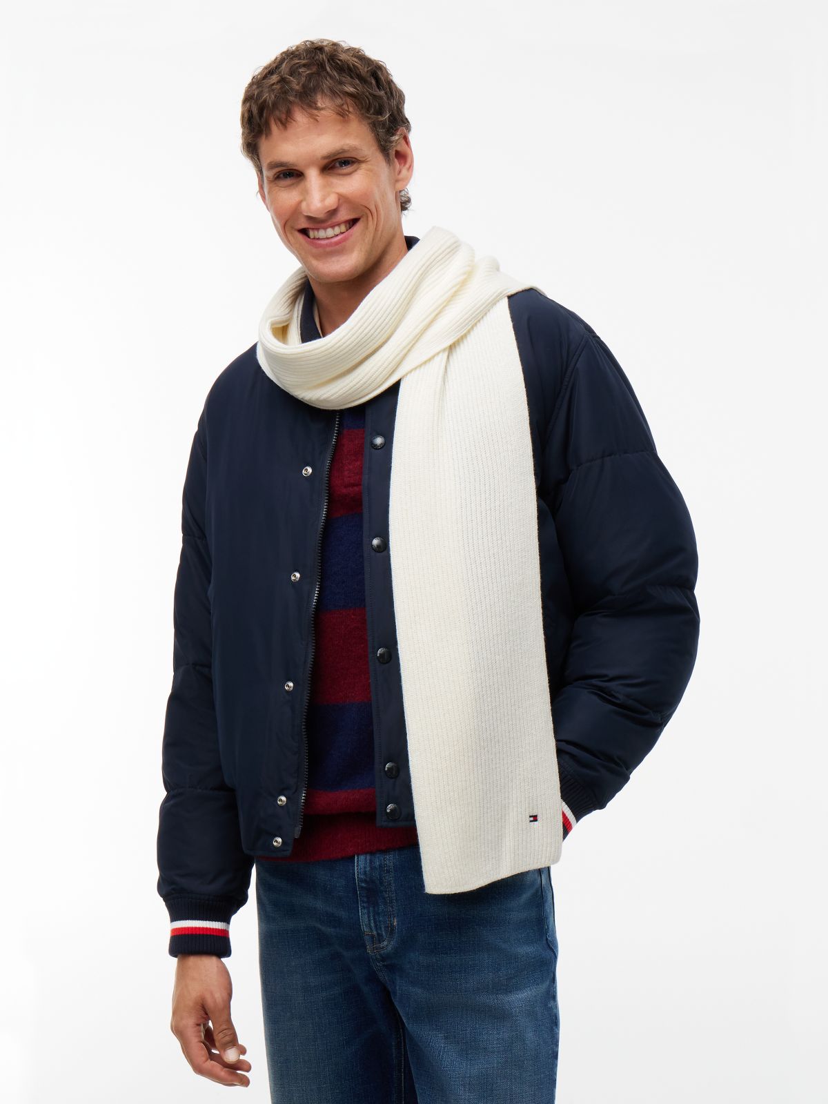 Hilfiger Flag Scarf With Cashmere — Yellow