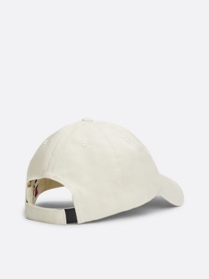 cappello da baseball con logo ricamato beige da uomini tommy jeans