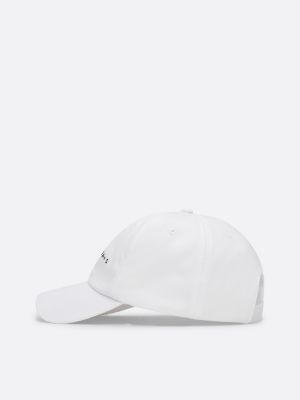 gorra de béisbol con logo bordado blanco de hombres tommy jeans