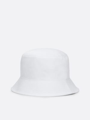 white logo embroidery bucket hat for men tommy jeans