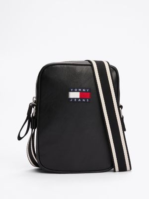 borsa reporter city con tracolla a contrasto black da uomini tommy jeans