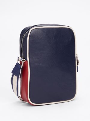 sac reporter city à bandoulière contrastée bleu pour hommes tommy jeans