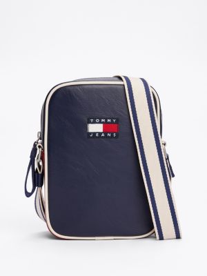 borsa reporter city con tracolla a contrasto blue da uomini tommy jeans