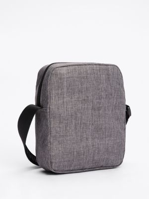 grey essential repeat logo reporter bag for men tommy jeans