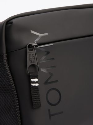 camera bag essential con tracolla e logo nero da uomini tommy jeans