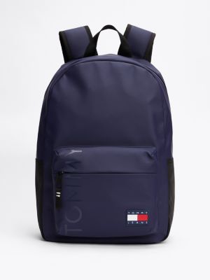 blue essential logo dome backpack for men tommy jeans