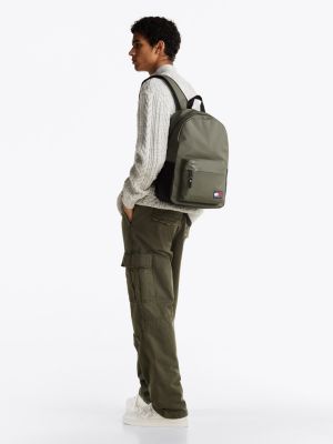 green essential logo dome backpack for men tommy jeans