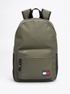 grün essential kuppelförmiger logo-rucksack für herren - tommy jeans