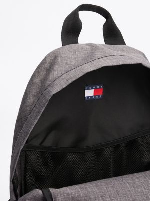 grey essential repeat logo textile backpack for men tommy jeans