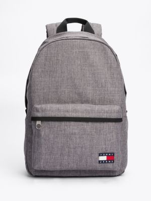 grey essential textil-rucksack mit logomuster für herren - tommy jeans