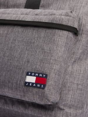 grey essential textile roll-top backpack for men tommy jeans