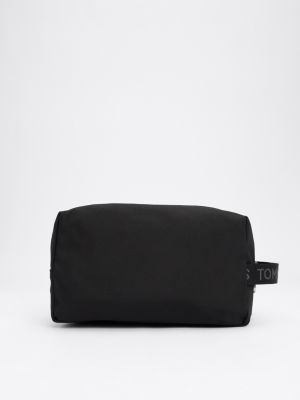 black essential logo washbag for men tommy jeans