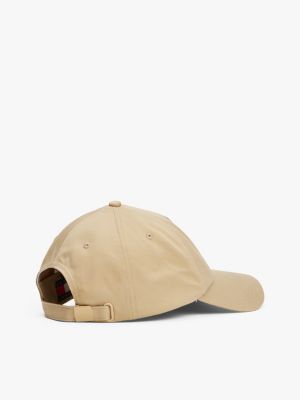 beige heritage logo baseball cap for men tommy jeans