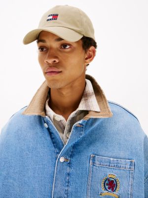 beige heritage baseball-cap mit badge für herren - tommy jeans