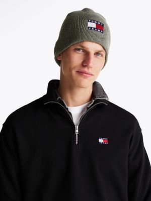 grey heritage tonal logo beanie for men tommy jeans