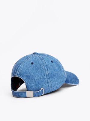 blauw heritage baseballpet van denim voor heren - tommy jeans