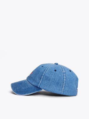 blauw heritage baseballpet van denim voor heren - tommy jeans