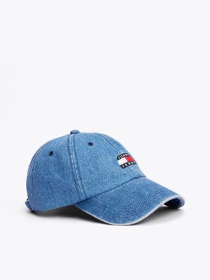 casquette heritage en denim blue pour hommes tommy jeans