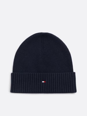 blue beanie and gloves with cashmere set for men tommy hilfiger