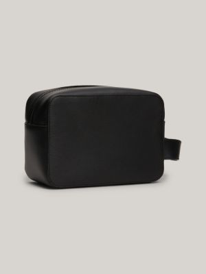 Premium Business Leather Washbag | Black | Tommy Hilfiger