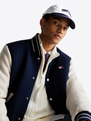 cappello da baseball varsity con cuciture multicolore da uomini tommy jeans