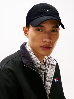 black logo embroidery baseball cap for men tommy jeans