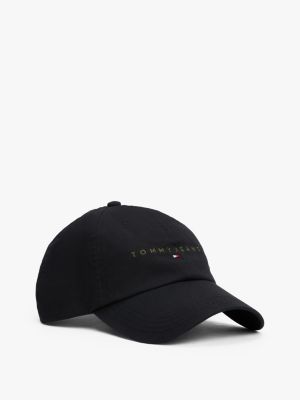 black heritage logo embroidery baseball cap for men tommy jeans