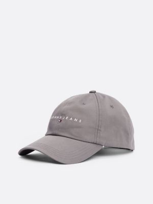 grey heritage logo embroidery baseball cap for men tommy jeans