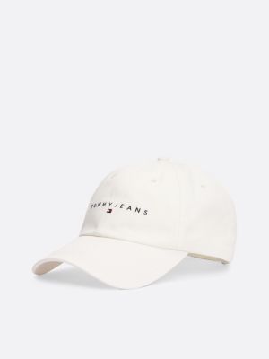 white heritage baseball-cap mit logo-stickerei für herren - tommy jeans