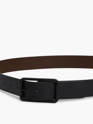 cinturón reversible tonal en piel negro de hombres tommy jeans