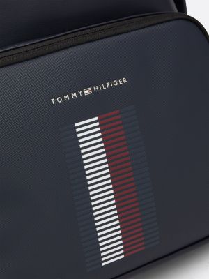 zaino con texture piqué sulla tasca blu da uomini tommy hilfiger