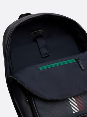 sac à dos arrondi avec poche en piqué bleu pour hommes tommy hilfiger