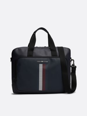 borsa per laptop con texture piqué blue da uomini tommy hilfiger