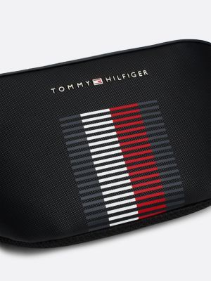 marsupio con texture piqué nero da uomini tommy hilfiger