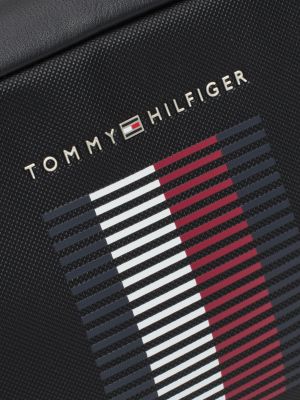 pochette toilette con texture piqué nero da uomini tommy hilfiger