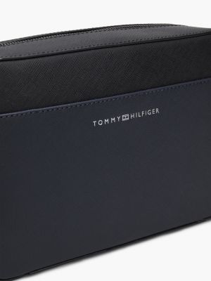 trousse de toilette th business en cuir noir pour hommes tommy hilfiger